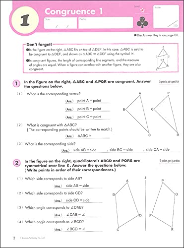 Kumon Geometry-Grades 6-8 (Kumon Middle School Math Workbooks) (Kumon Math Workbooks)