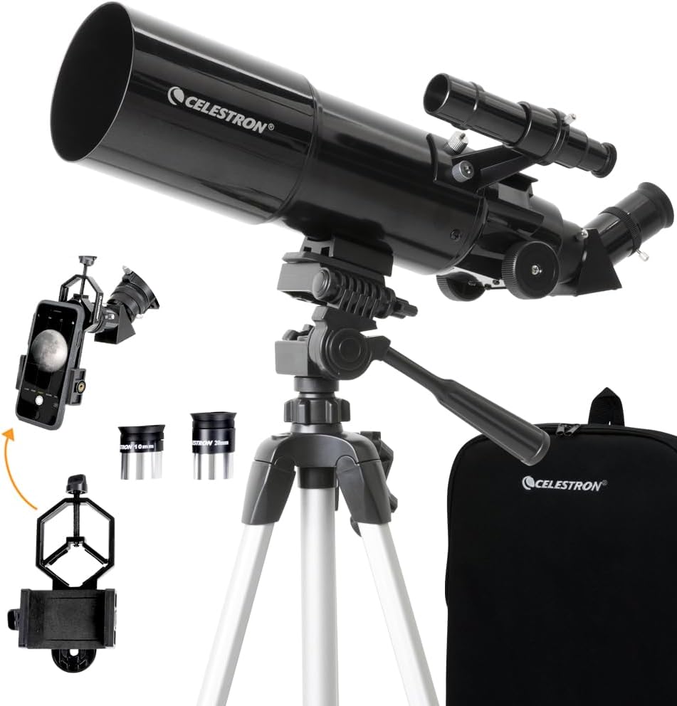 Celestron Travel Scope 80mm Telescope Kit with Backpack and Smartphone Adapter
