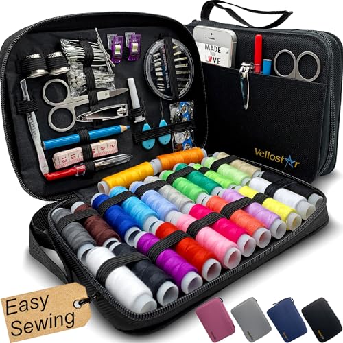 VelloStar 100-piece sewing kit with 24 thread colors