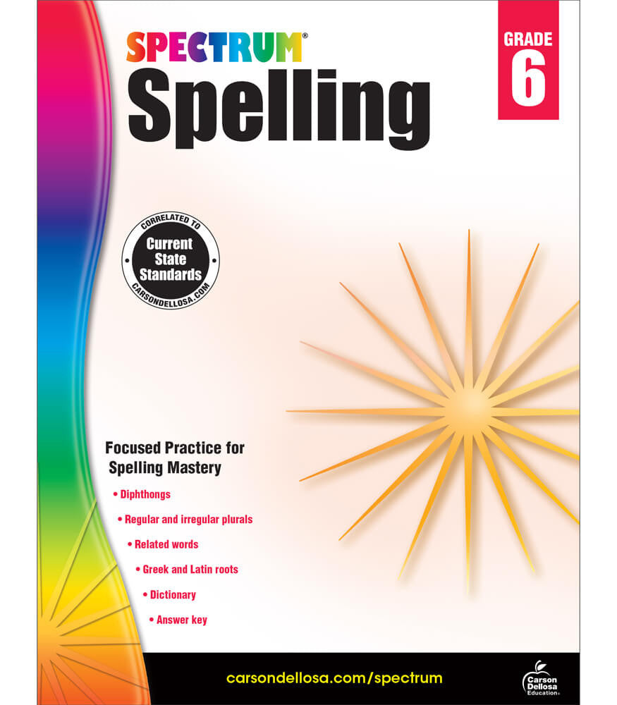 Spectrum Spelling Workbook Grade 6 cover