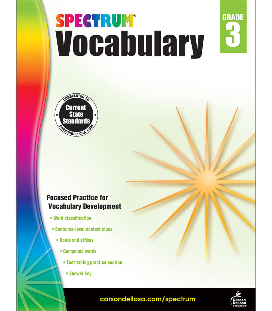 Spectrum Vocabulary Workbook Grade 3 cover