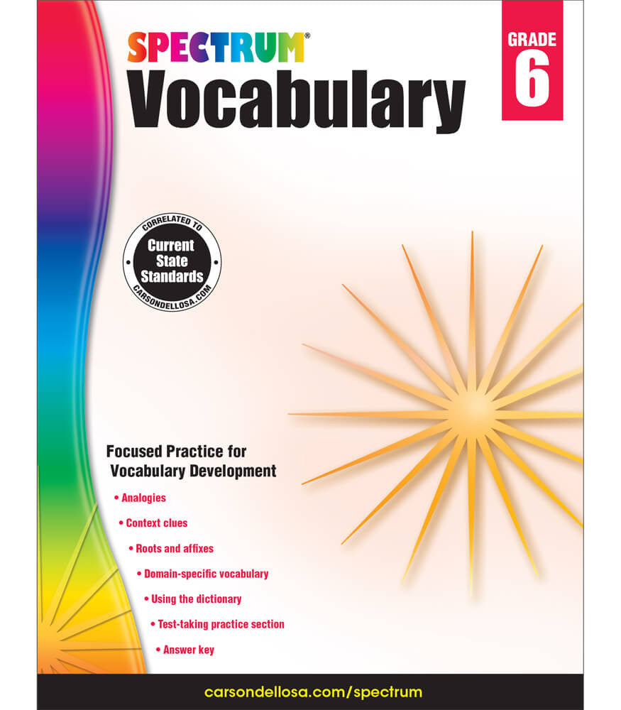 Spectrum Vocabulary Workbook Grade 6 cover