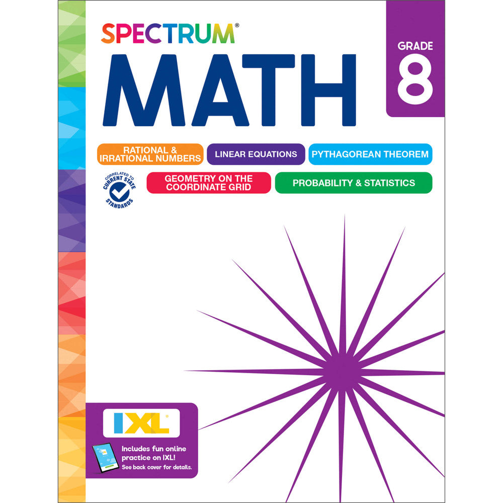 Spectrum Math Workbook Grade 8 cover