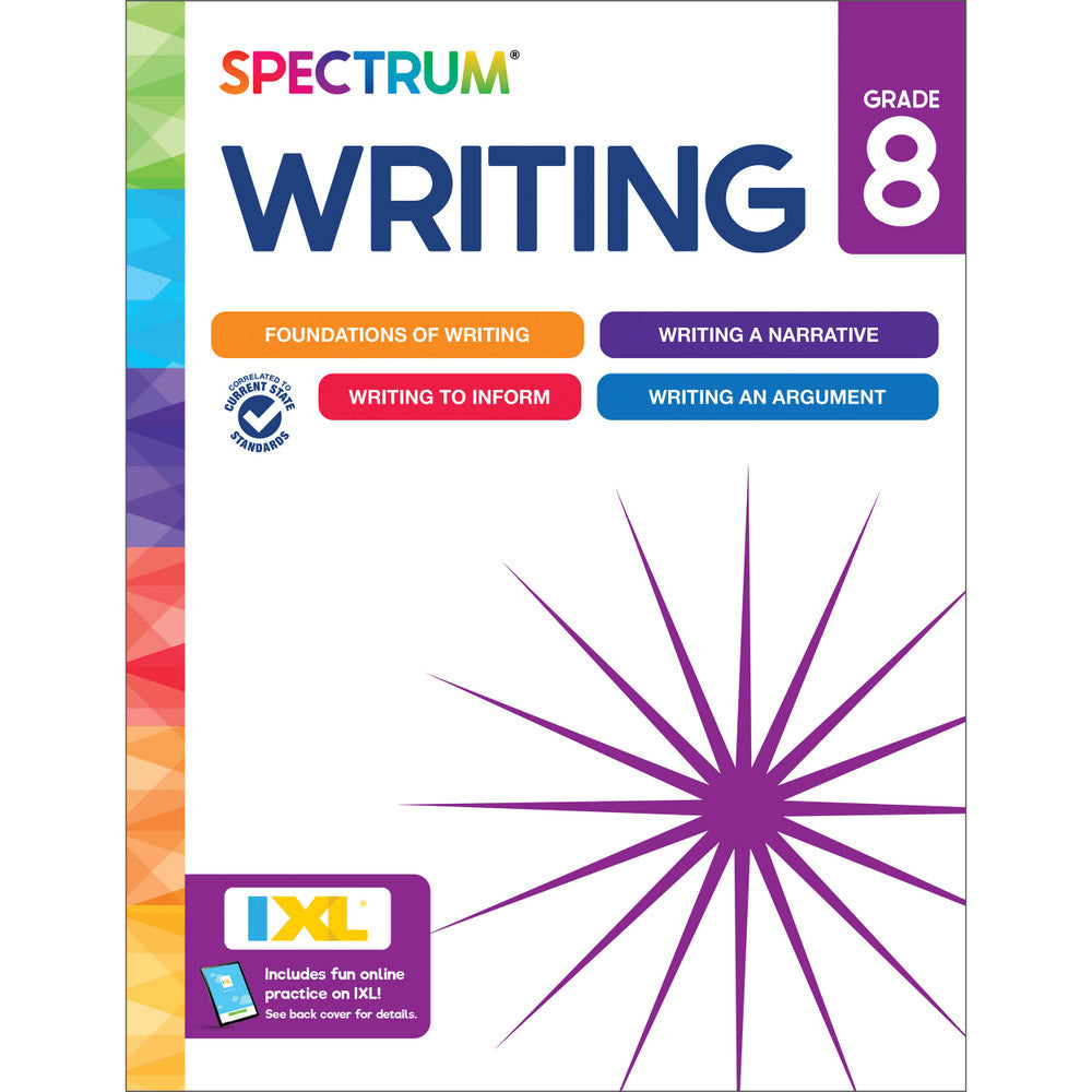 Spectrum Writing Workbook Grade 8 cover