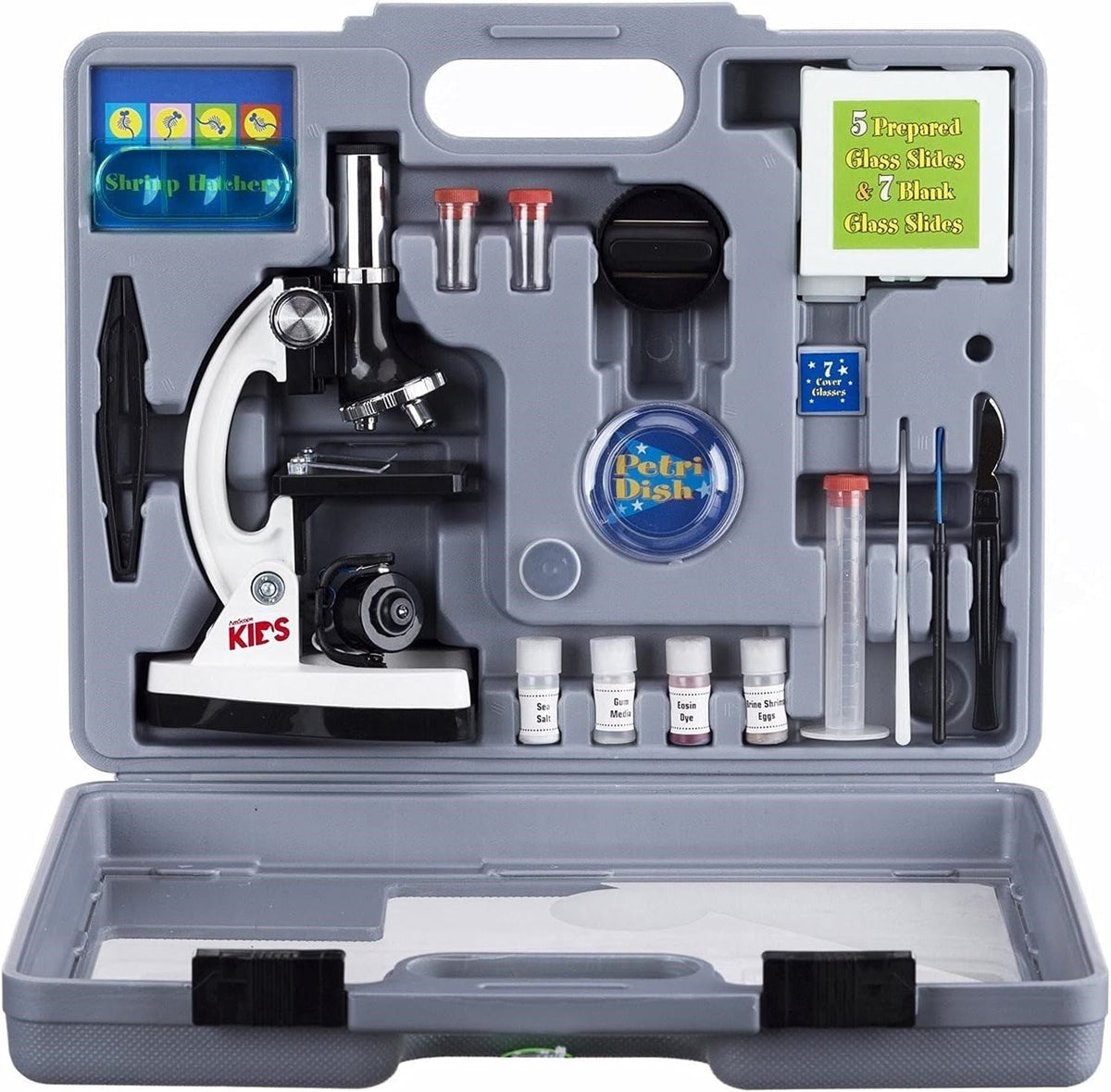 AmScope M30 Beginner Microscope STEM Kit, 120x–1200x
