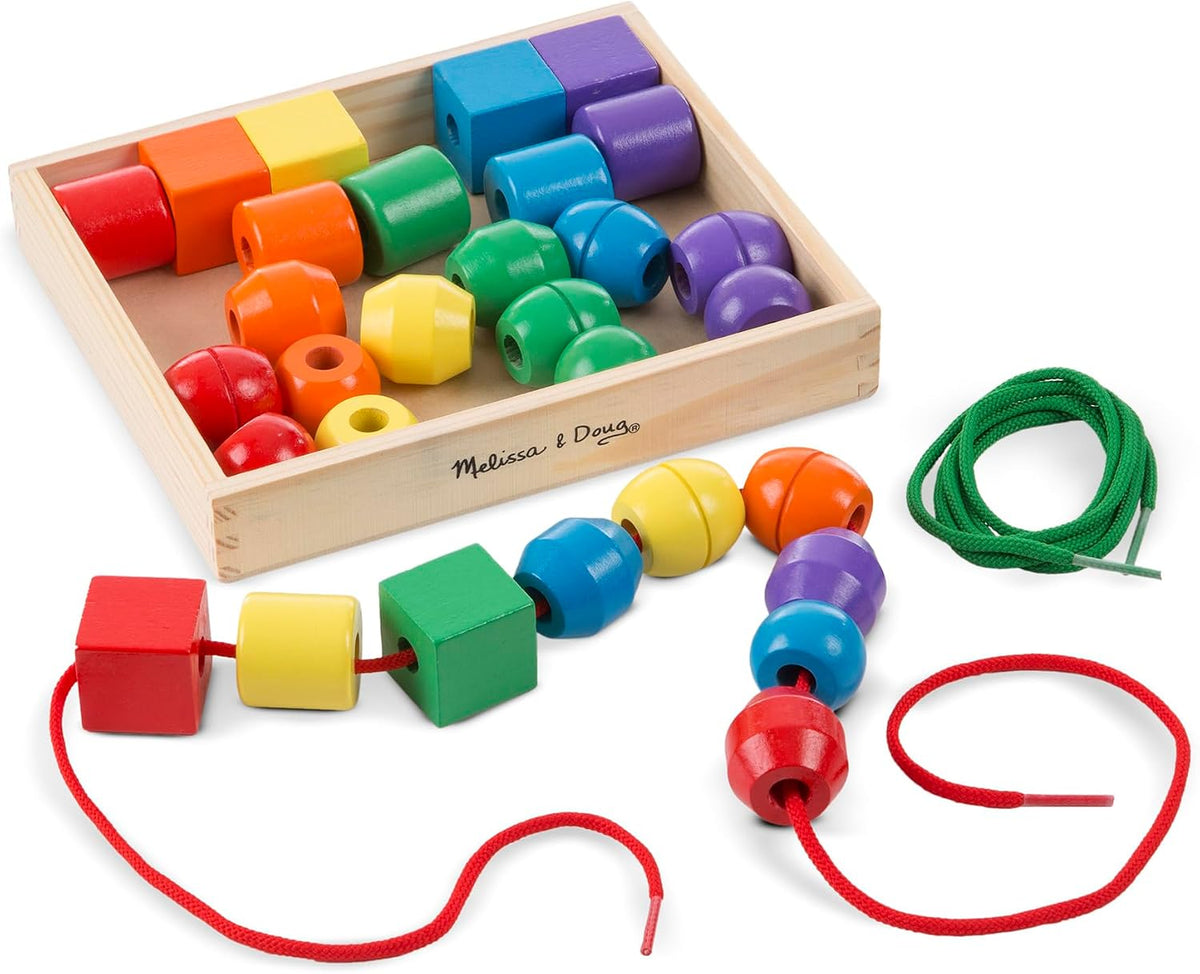 Melissa & Doug Primary Lacing Beads, 33 Pieces