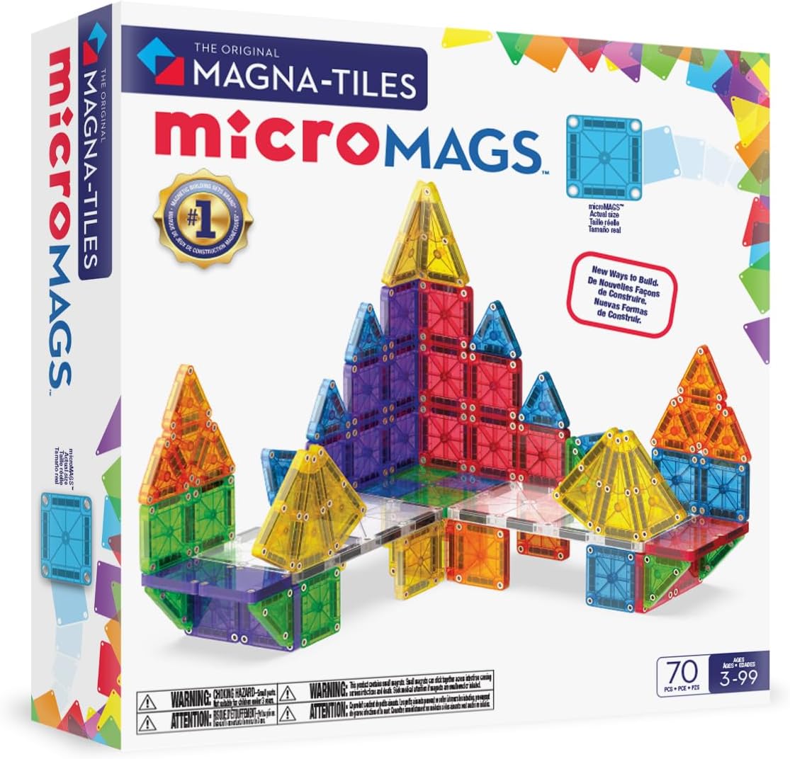 Magna-Tiles microMAGS 70-Piece Deluxe Magnetic Construction Set