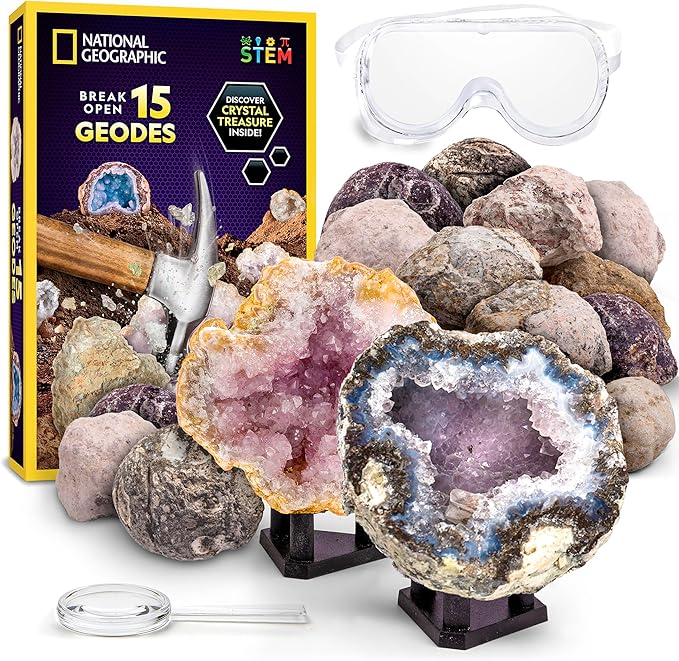 National Geographic Break Open 15 Premium Geodes Science Kit
