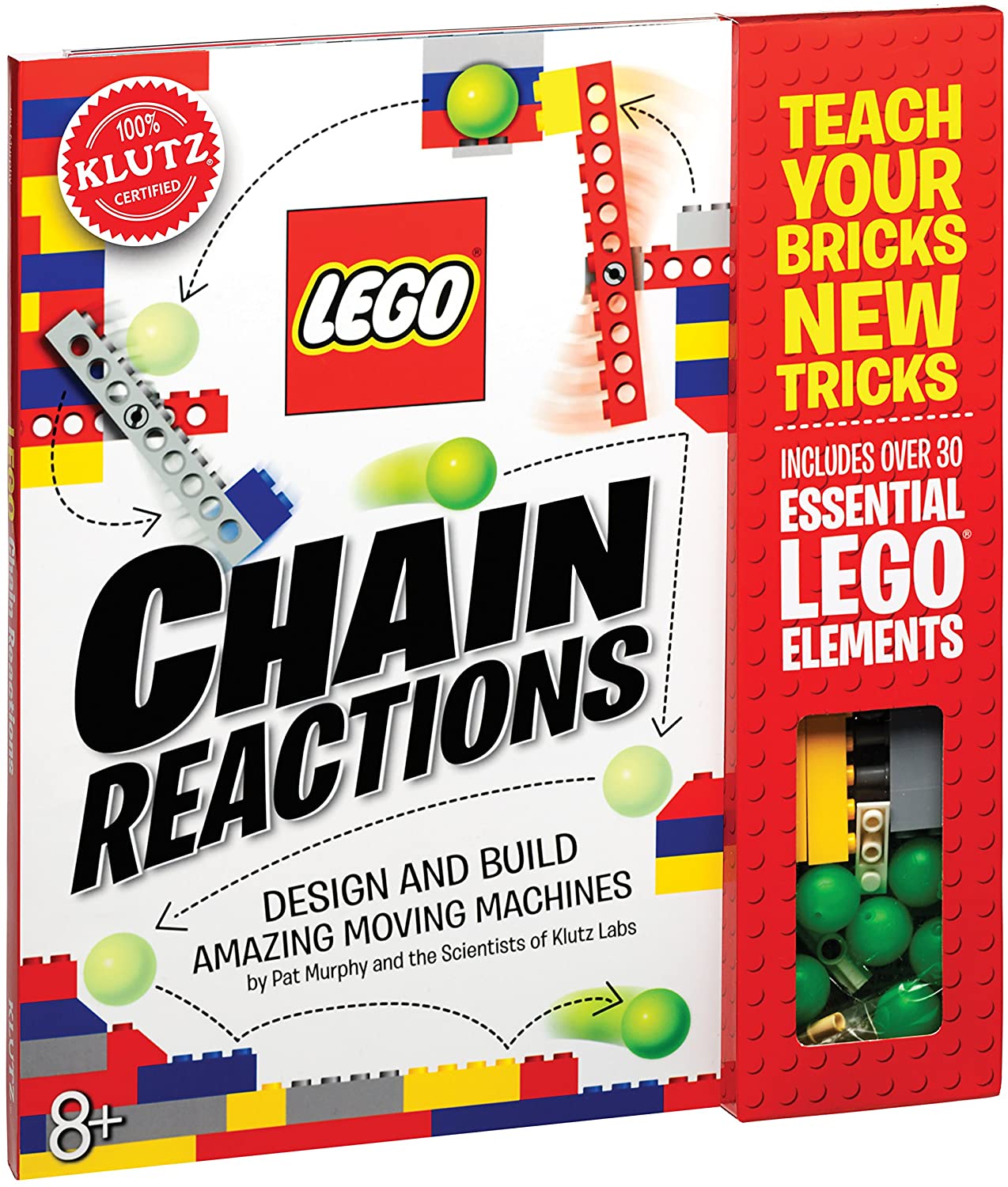 LEGO Chain Reactions book with colorful design and LEGO elements on the cover