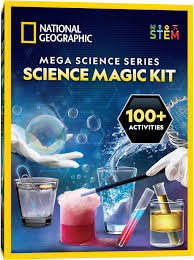 National Geographic Mega Science Series Science Magic Kit packaging with scientific imagery and text.