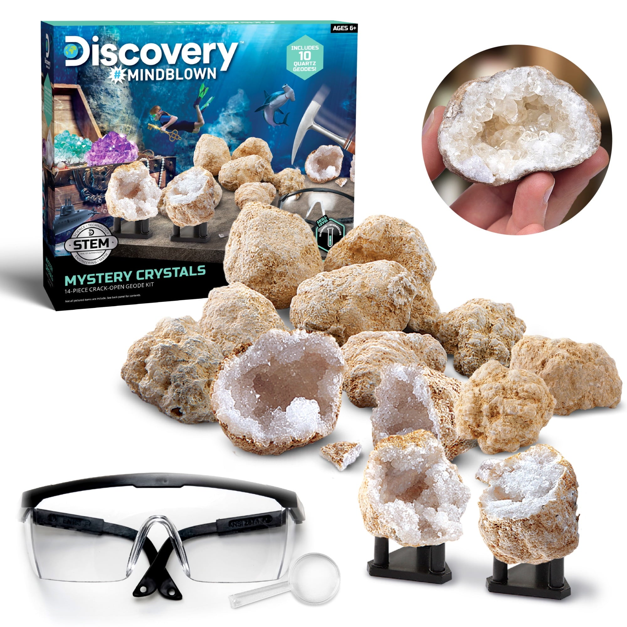 Discovery Mindblown Geode Crystal Excavation Kit 14 Piece