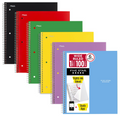 Six spiral-bound rulebooks in different colors (black, red, green, yellow, purple, and blue) arranged in a fan shape, with the front blue notebook showing a promotional cover that includes 'WIDE RULED 100 Page', 'FIVE STAR.', '6 PACK', and 'Study App' text.