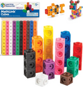 Colorful MathLink Cubes educational toy set with packaging on a white background