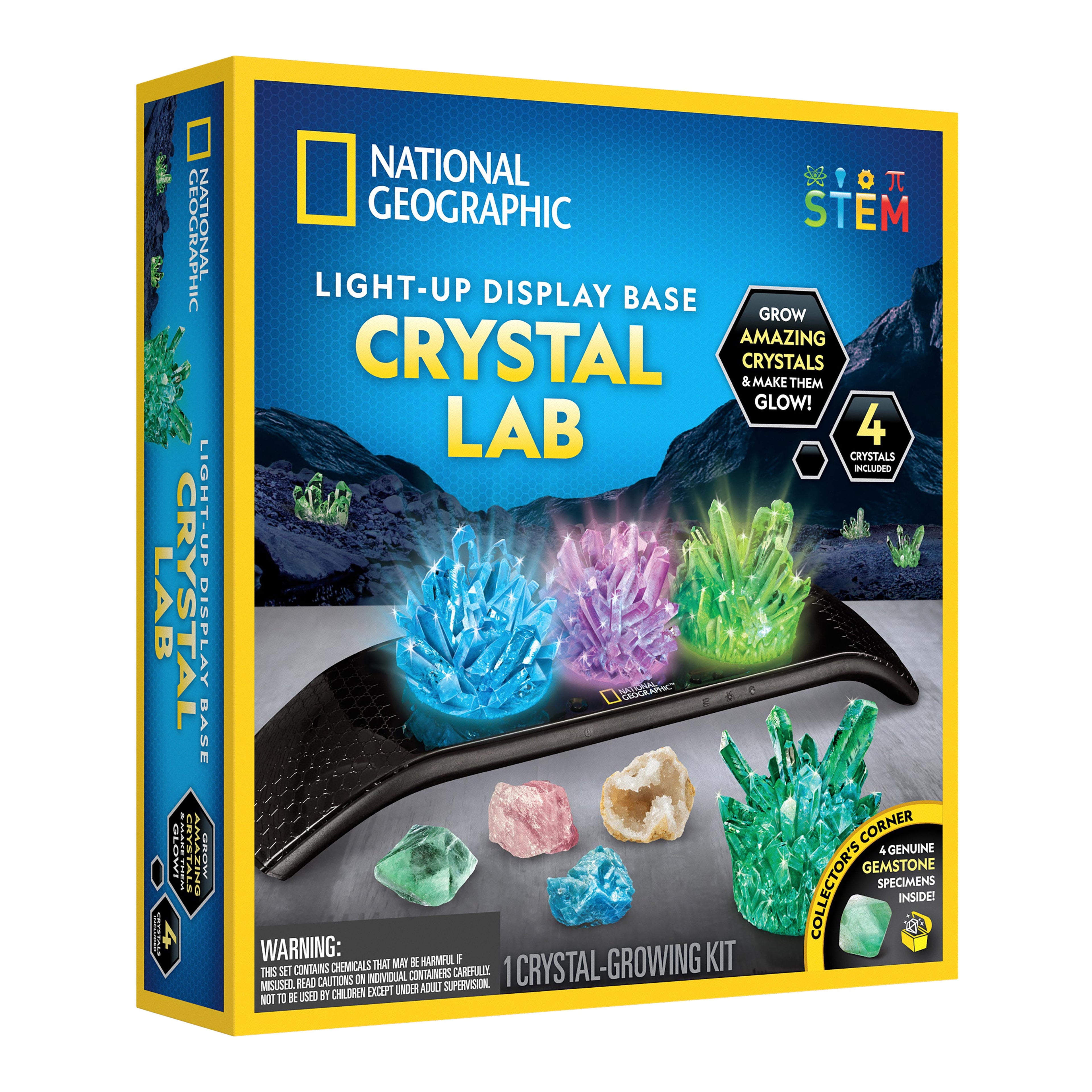 National Geographic Crystal Growing Science Kit Grow 4 Colored Crystals