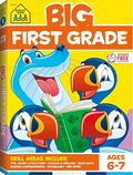Educational book for first grade with colorful design on a black background