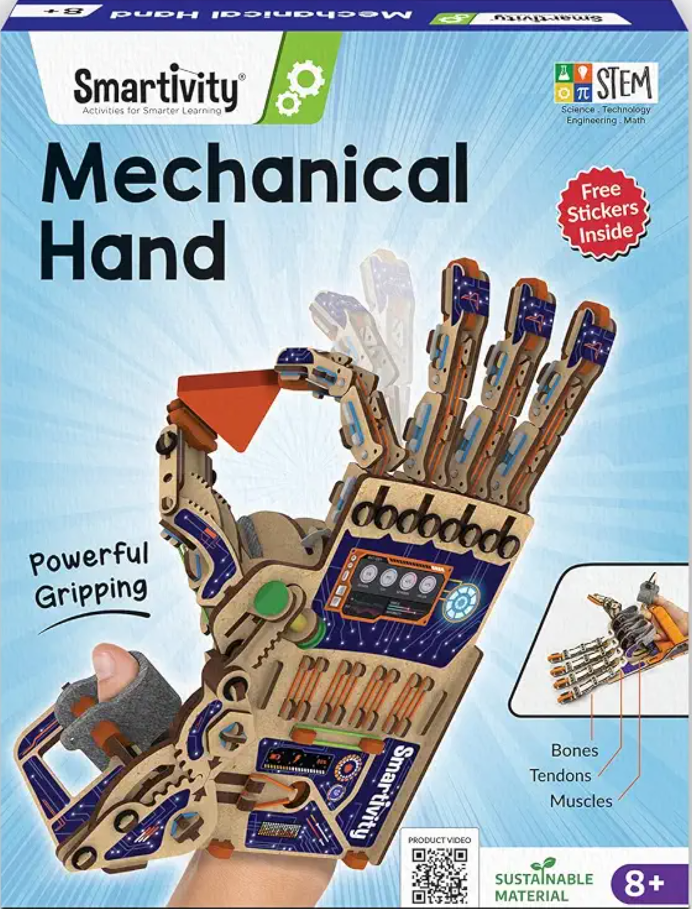 Smartivity Mechanical Hand kit packaging with a blue background