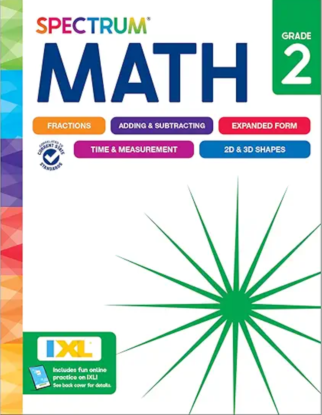 Spectrum Math Grade 2 book on a white background