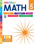 Spectrum Math Grade 5 book on a black background