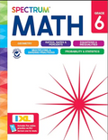 Spectrum Math Grade 6 book on a black background