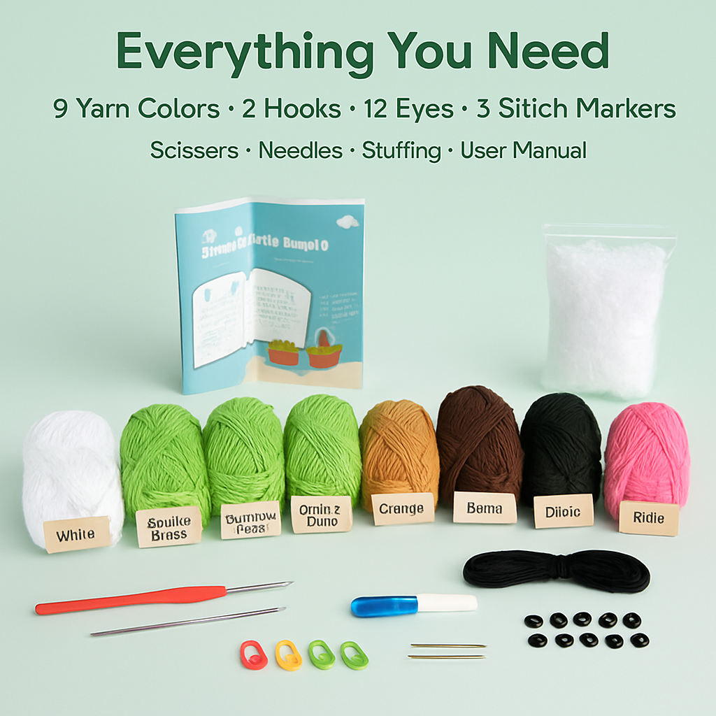 Succulents Crochet Kit for Beginners with 4 Patterns
