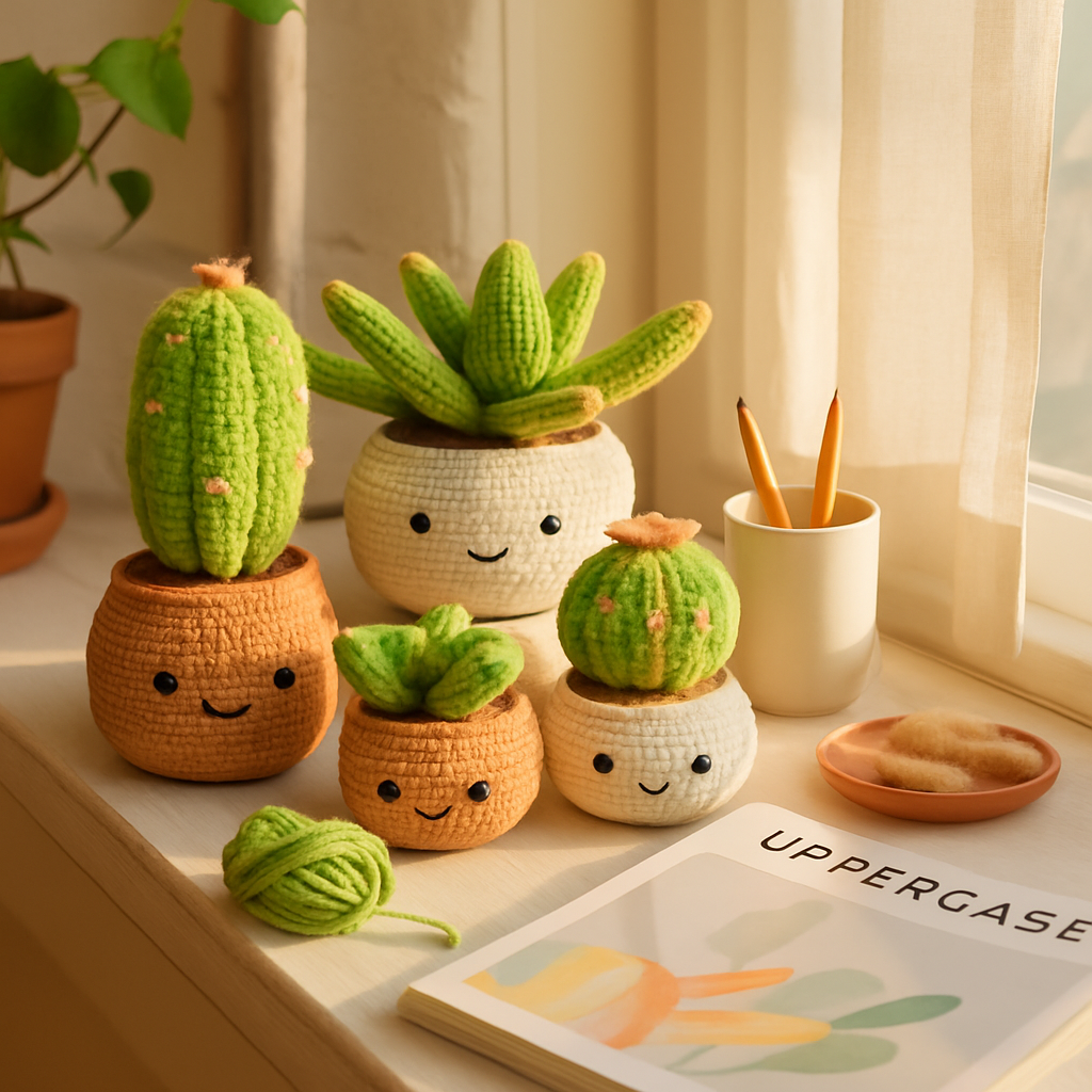 Succulents Crochet Kit for Beginners with 4 Patterns