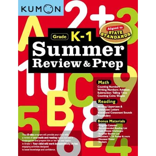 Kumon Summer Review and Prep K-1 - Paperback
